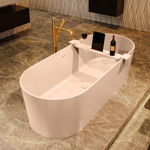 MONDIAZ ROCK Baignoire îlot - 170x70cm - couleur Plata / Talc SW1015106