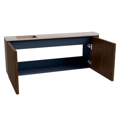Mondiaz JOYA-DLUX Meuble de salle de bains 111.6cm - arrondi droit couleur Walnut - Vasque FAYE position Gauche Sans trou de robinet couleur Saba SW1424690