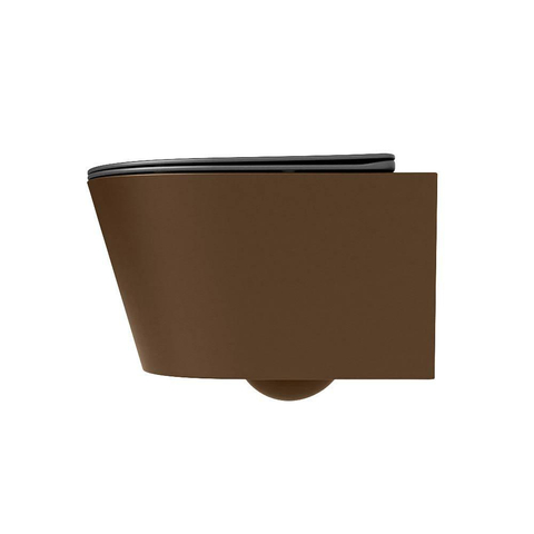 Mondiaz LAVIE hangtoilet – spoelrandloos – 36 x 53 cm – met softclose zitting – Rust (bruin), zitting Dark grey (grijs) SW1208606