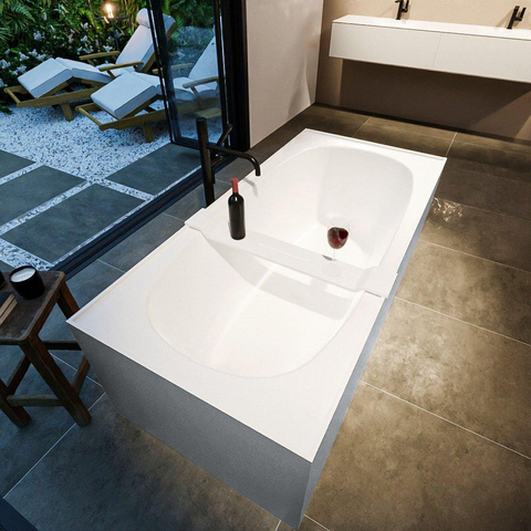 MONDIAZ ROCK Baignoire îlot - 170x70cm - couleur Plata / Talc SW1015106