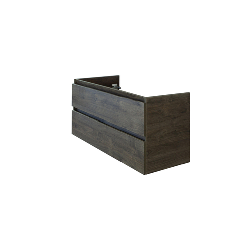 H&R Badmeubelen Infinity Wastafelonderkast - 120x44.8x55cm - 2 lades - greeploos - dubbele sifonuitsparing espresso SW529898