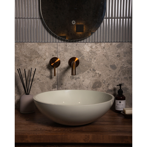 Zeza Element Vasque à poser - 41x41x14cm - solid surface - vert brillant SW1439450