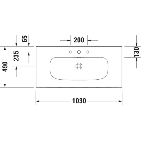Duravit Viu Meubelwastafel - 103x49cm - met kraangat - met overloop - wit SW297108