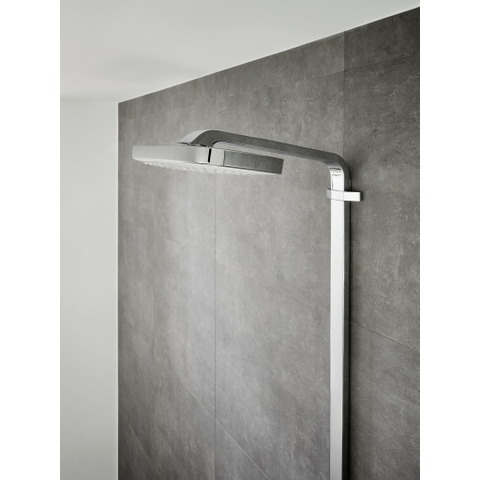 Hansgrohe Raindance Select E 300 - showerpipe: - met Showertablet - 300 opbouwkraan - thermostatisch - met handdouche - 3jet en hoofddouche - 3jet wit/chroom - thermostaat - wit chroom 0452234