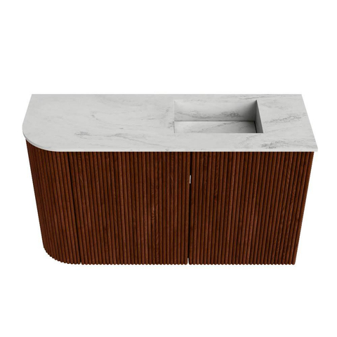 Mondiaz JOYA-DLUX 71.6cm toiletmeubel - ronding links kleur Ruby - Wastafel FAYE positie Rechts 1 kraangat kleur Opalo. SW1423726