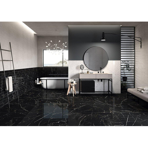 Vtwonen Classic Carrelage de sol et mural 30x60cm 10mm rectifié R9 porcellanato Noir SW367766