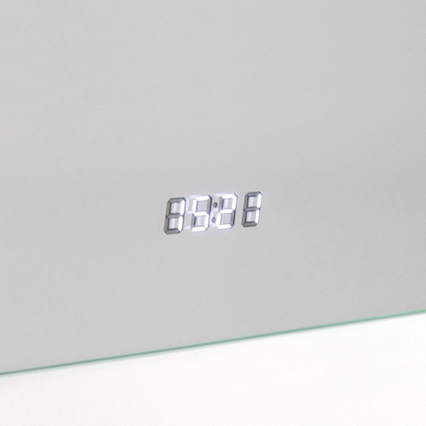 Saniclass Exclusive Line Clock Miroir 120x70cm avec éclairage et horloge aluminium SW278176