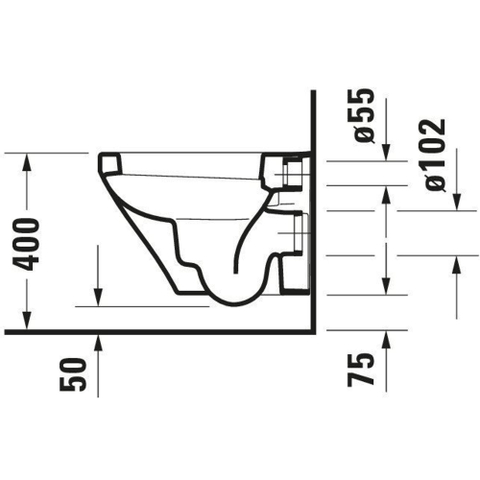 Duravit DuraStyle WC suspendu – compact – 37 x 48 cm – blanc brillant SW54185