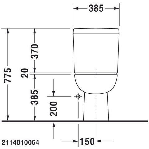 Duravit D-code Duoblokpot - diepspoel - met AO - 35.5x65cm - inclusief bevestiging - zonder reservoir - wit SW69725