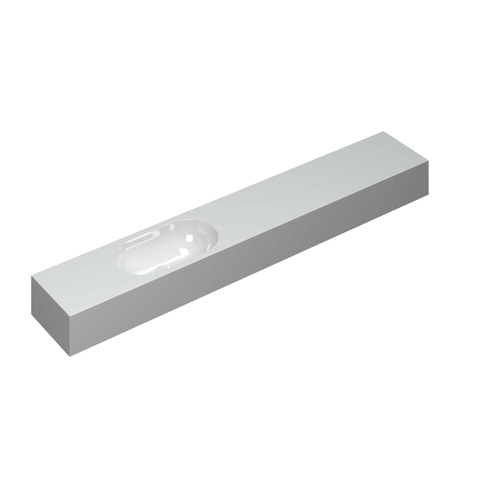 INK Nice Day plan lave-mains - 120x20x10cm - vasque gauche - sans trou robinet - blanc brillant SW439450