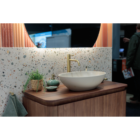Royal Plaza Terra Plan de toilette - 100x46x2cm - coins arrondis - châtaignier (noyer) SW1418399