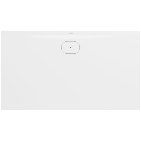 Villeroy & Boch Ecora douchebak - 140x80x3.5cm - afvoer lange zijde - stone white (wit) SW1558983