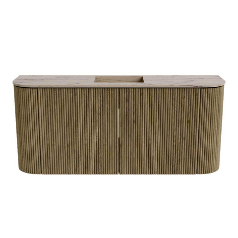 Mondiaz JOYA-DLUX Meuble de toilette 93.2cm - arrondis gauche et droite couleur Dusk - Vasque FAYE position Milieu 1 trou de robinet couleur Arena. SW1425795