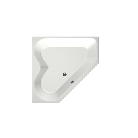 Xenz Cyprus Baignoire d'angle - 145x145x53 - bonde au milieu - acrylique - blanc mat SW103535
