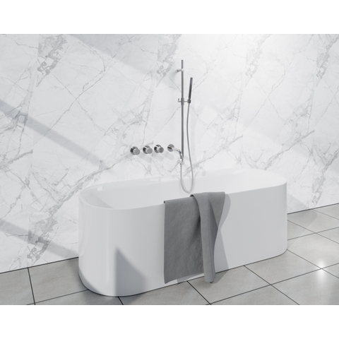 Fortifura Nebbio Badcombinatie-set - thermostaatkraan - glijstang geïntegreerde wandaansluitbocht - gladde doucheslang - staaf handdouche - uitloop - chroom SW1237986