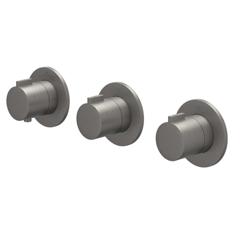 IVY Pact ensemble de douche pluie encastré – douche de tête medium Ø 20 cm – bras mural courbé 40 cm – douchette bâton – metal noir brossé SW1036647