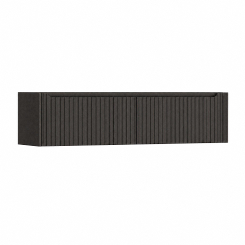 H&R Badmeubelen Juice Wastafelonderkast - 180x45x40cm - rechterhoek afgerond - 3D-front - 2 lades - geïntegreerde greep - basalt SW1260392