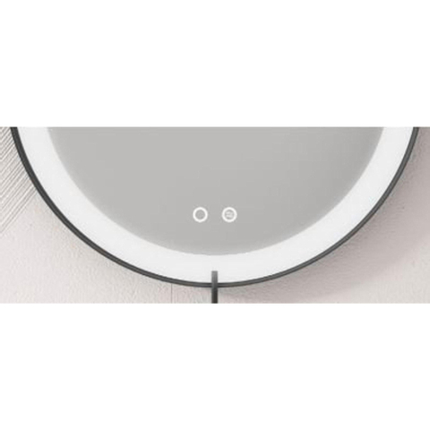 Saniclass Vygo Spiegel - 80cm - ovaal - 6mm - LED verlichting - spiegelverwarming - zwart - licht beschadigd-OUTLETSTORE STORE44671