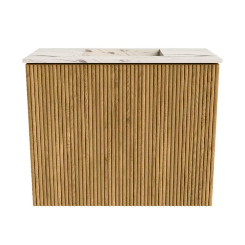 Mondiaz JOYA-DLUX 50cm toiletmeubel - kleur Oak - Wastafel FAYE positie Midden Zonder kraangat kleur Nata. SW1424006