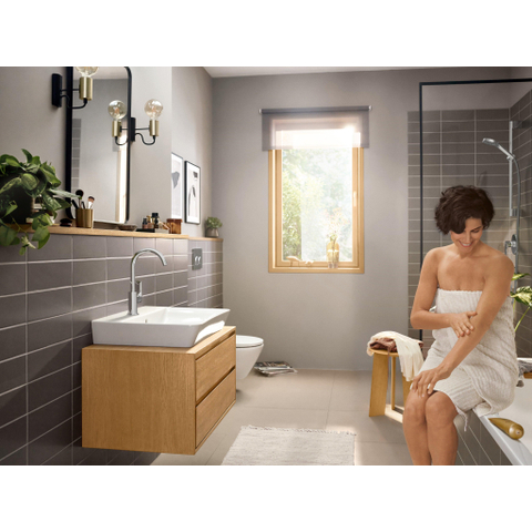 Hansgrohe Rebris e 1-gats wastafelkraan - 210 met draaibare uitloop - met waste - hoogglans chroom SW796350