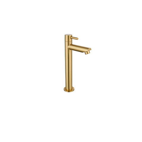Fortifura Calvi - Ensemble lave-main avec robinet bas à poser, bonde non obturable et siphon design laiton brossé pvd SW798641