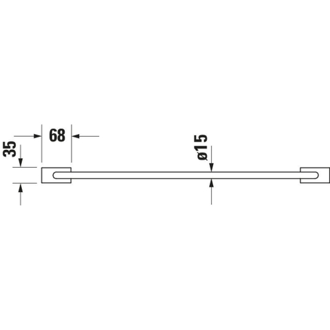 Duravit Karree Handdoekhouder - 70x668x35mm - hoogglans chroom SW55124