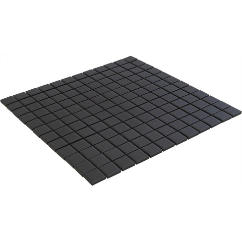 The Mosaic Factory London mozaïektegel - 30x30cm - 6mm - vierkant - R11 - mat porselein black (zwart) SW104832