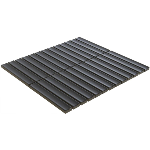 The Mosaic Factory Sevilla mozaïektegel - 30x30cm - 8mm - rechthoek - mat carbon gray (antraciet) SW1015076