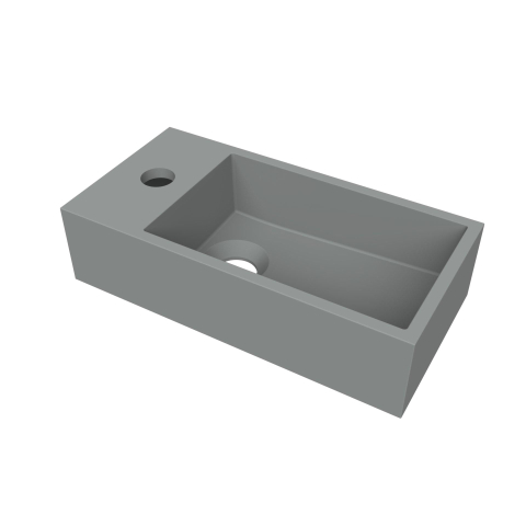 Arcqua Flair lave-mains - 36x18x9cm - marbre coulé - trou robinet gauche - gris mat SW1474756