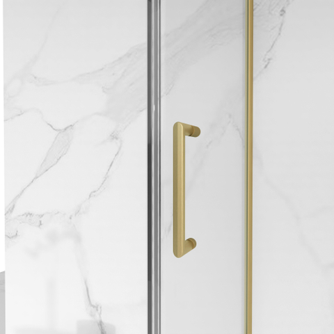 Fortifura Galeria Douchecabine - 80x80x200 - Profiel - veiligheidsglas - antikalk - PVD - geborsteld messing (goud) SW1224417