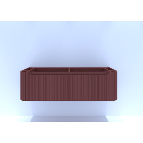 H&R badmeubelen Juice Wastafelonderkast - 140x45x40cm - afgeronde hoeken - 3D-front - 2 lades - geïntegreerde greep - terra mat SW867706