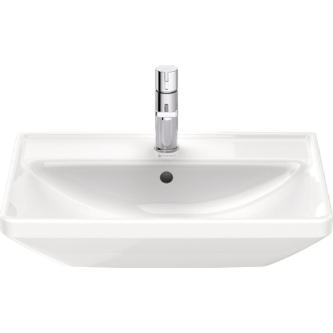 Duravit D-Neo wastafel met wondergliss 60x44x16.5cm 1 kraangat rechthoek Keramiek Wit SW640440