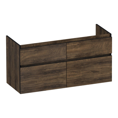 BRAUER Delight Edge meuble sous-lavabo 120 4 tiroirs softclose - sans poignées - 2 découpes pour siphon - Grove SW1199143