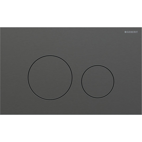 Geberit Sigma40 bedieningsplaat - 2-toets spoeling - extra dun - ronde knoppen - RVS - geborsteld zwart chroom SW1237207