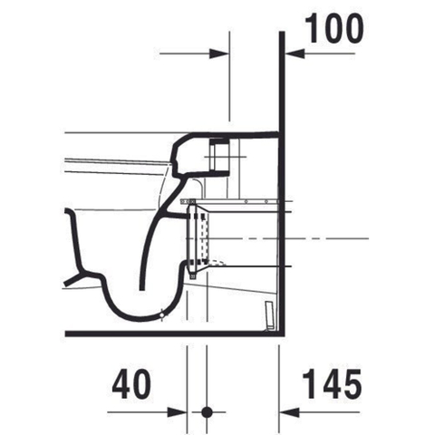 Duravit Starck Me closetpot diepspoel staand back to wall 37x60cm incl. bevestiging afvoer horizontaal mat wit SW358219