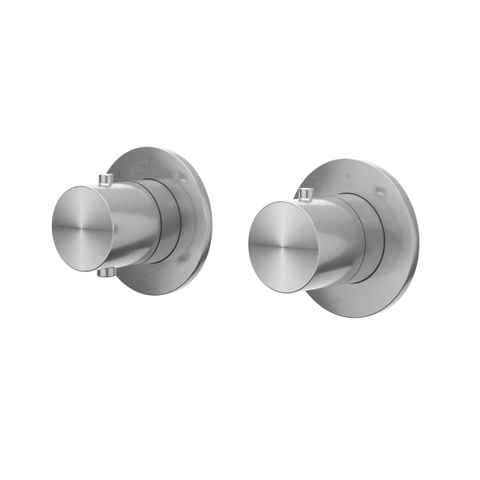 IVY Concord Ensemble de douche pluie - encastré - symmetry - inverseur d’arrêt 2 voies - bras de plafond 30 cm - douche de tête medium 25 cm - support avec sortie - flexible de douche 150 cm - douchette barreau - RVS316 - brossé SW1032028