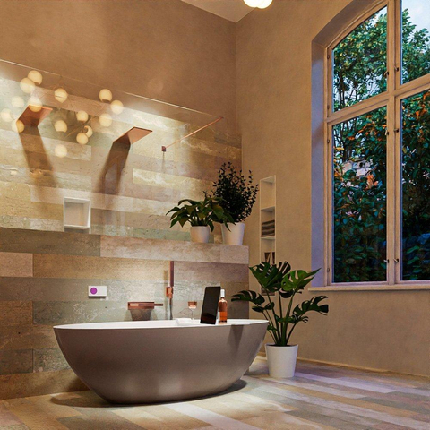 MONDIAZ FLOAT Baignoire autoportante - 170x80cm - Smoke/talc SW491494