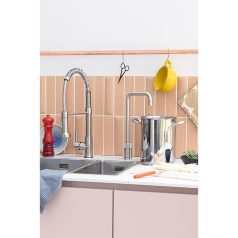 Quooker Nordic Square kokendwaterkraan - draaibare uitloop - Combi reservoir - Warm / kokend water - RVS SW99144