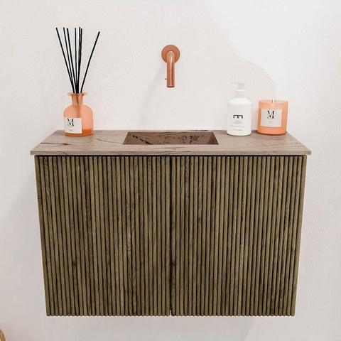 Mondiaz JOYA-DLUX 60cm toiletmeubel - kleur Dusk - Wastafel FAYE positie Midden Zonder kraangat kleur Arena. SW1425728