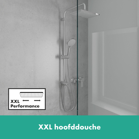 Hansgrohe Vernis Shape - showerpipe - zonder thermostaat - hoogglans chroom SW651648