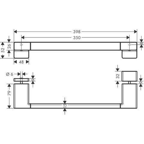 Hansgrohe AddStoris Q greep - voor douchedeur - geborsteld brons SW651174