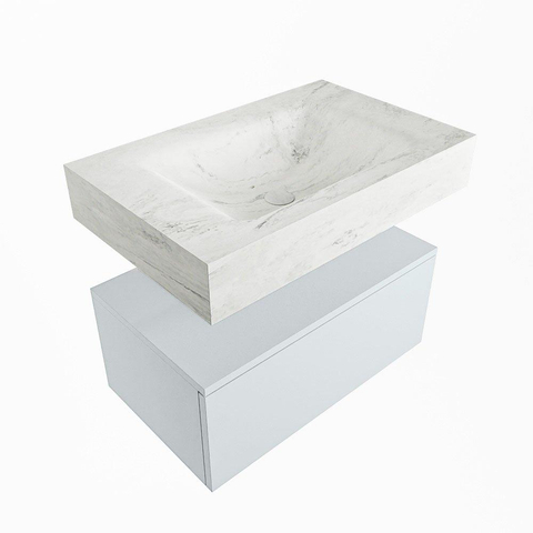 MONDIAZ ALAN - DLUX Badkamermeubelset - 70cm - onderkast - Clay - 1 lade - vrijhangende wastafel - wasbak midden - 1 kraangat - Opalo SW806822