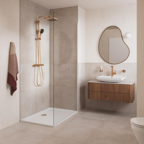GROHE Lineare New wastafelkraan - l-size - met waste - geborsteld warm sunset (koper) SW1477592