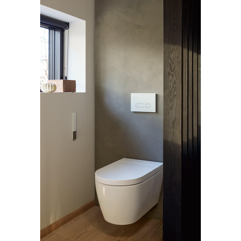 Duravit Sensowash Starck F Plus douchewc - 37.8x57.5cm - spoelrandloos - met closetzitting - Automatisch openen/sluiten van deksel - compact - glans wit SW420922