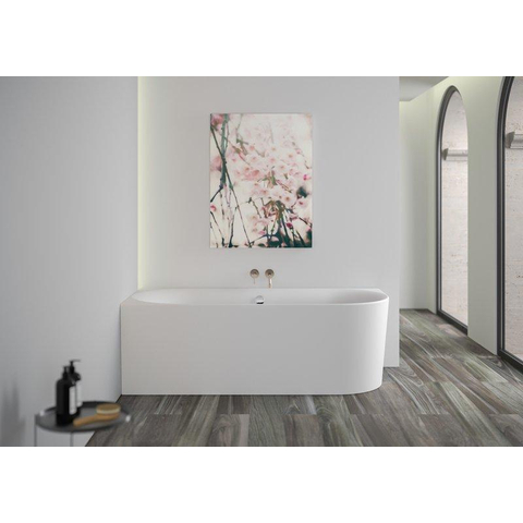 Plieger Kansas Baignoire d'angle - 180x80x60cm - angle gauche - avec arrivée d'eau - avec garniture de vidage et de trop-plein - avec pieds - acrylique - blanc mat SW1027778