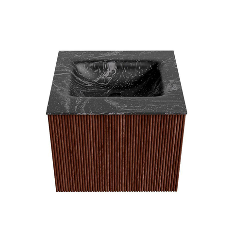 Mondiaz KURVE-DLUX Badkamermeubelset - 50x46x40cm - 1 lade - wastafel solid surface - midden - 1 kraangat - Ruby SW1416132