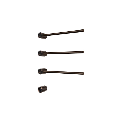 Hotbath &MORE Handdoekradiator - 50x57cm - rond - 3 stangen - horizontaal - met schakelaar - tuscan bronze (brons) SW1245704