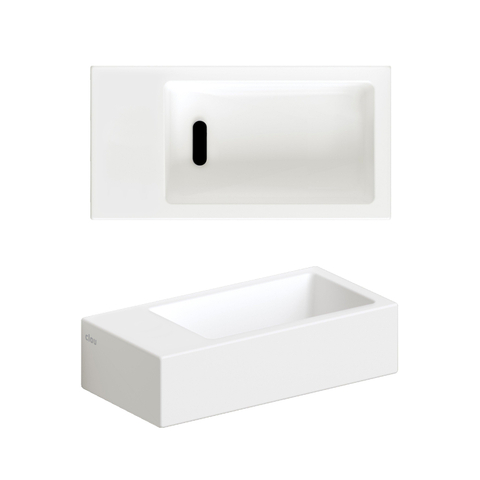Clou Flush lave-mains - 36x18x9cm - sans trou robinet - gauche - sans trop-plein - blanc mat SW795716