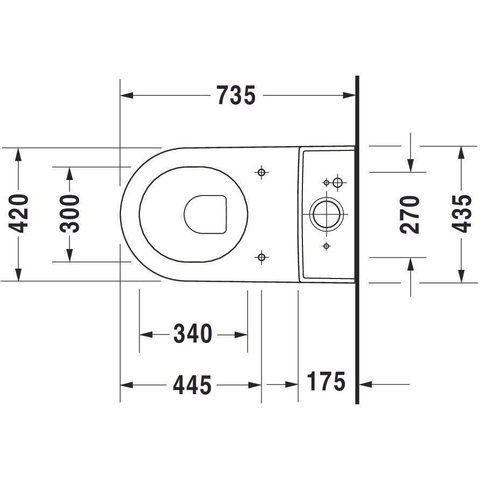 Duravit Starck 3 Duoblokpot - diepspoel PK Big - zonder reservoir - 42x74cm - wit 0290473