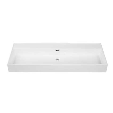 Saniclass Legend Meubelwastafel - 120.5x47x12cm - overloop - 1 wasbakken - zonder kraangaten - keramiek - wit glans SW1472836